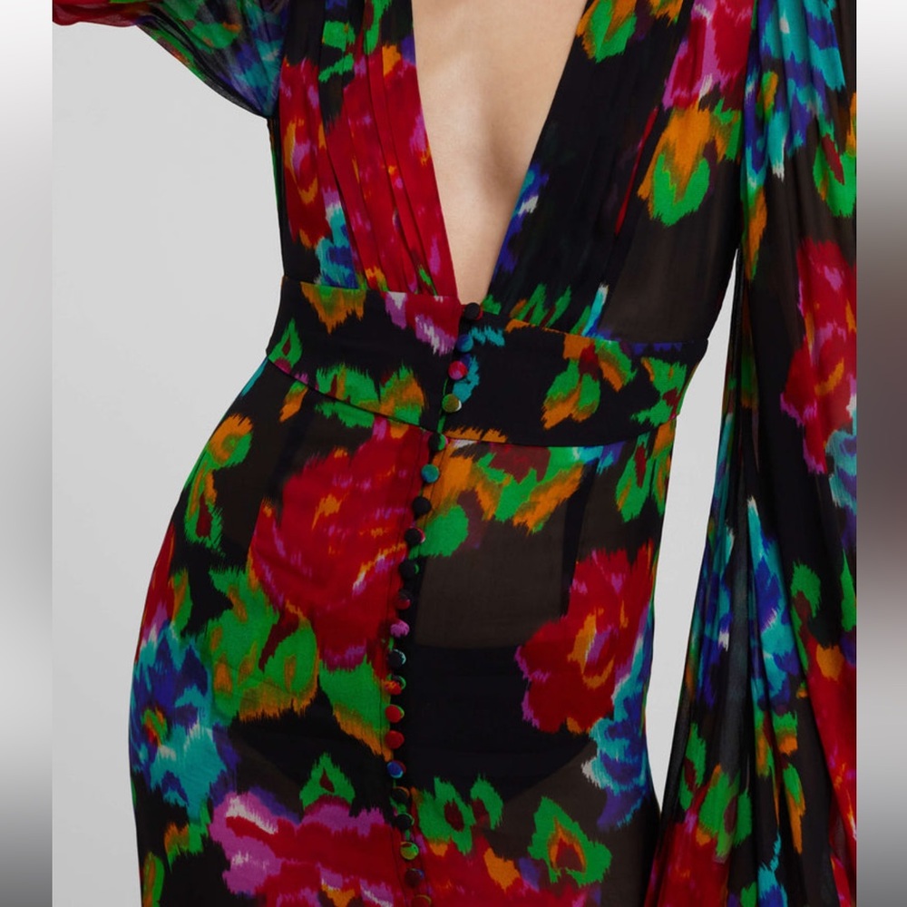 Rat & Boa Floral Maxi Dress - Red, Green, Blue - Picture 3 of 6
